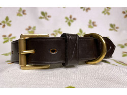 Acorn Plain Leather Dog Collar