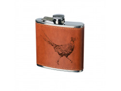 Leather Covered Hip Flask - Pheasant