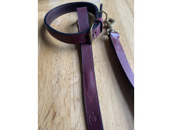 Acorn Plain Raised Leather Dog Collar & Lead Combo